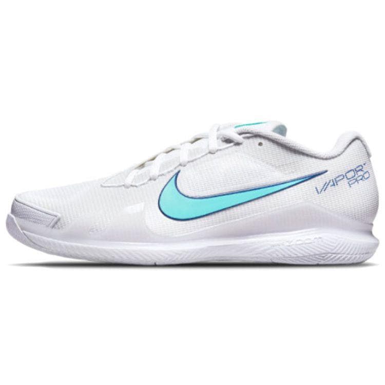 Tênis Masculino NikeCourt Air Zoom Vapor Pro Branco Turquesa Dinâmico Osso Claro Azul Royal Profundo CZ0220-141 cm