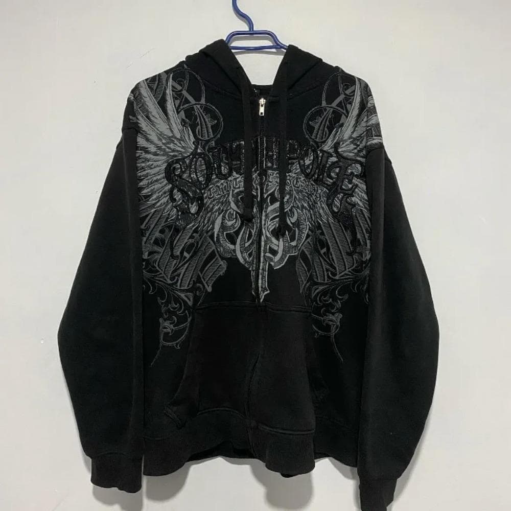 Y2K Street Nova Moda Suéter com Capuz Estampa Caveira Oversized Masculino Harajuku Vintage Hip Hop Popular Casual Esportivo Suéter com Capuz cm