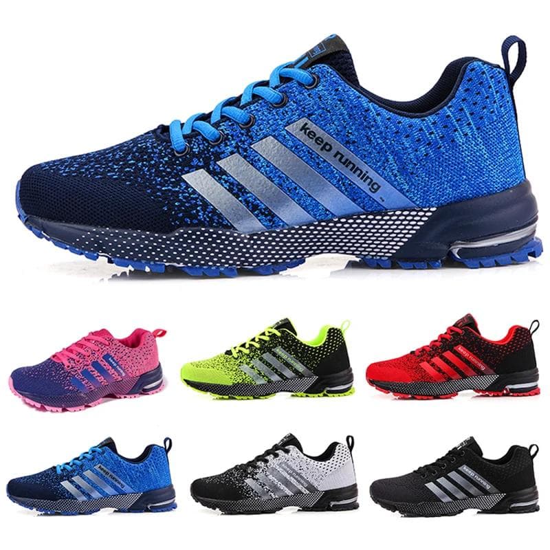Sapatos masculinos confortáveis antiderrapantes estáveis com absorção de choque leve sapatos de casal e tênis masculinos malha respirável casual