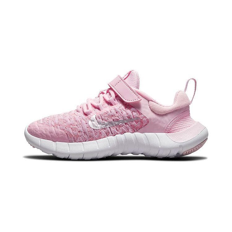 Tênis Nike Free RN 2021 PS Rosa Espuma Infantil Branco Rosa-Glacê Prata Metálico CZ3996-610 cm