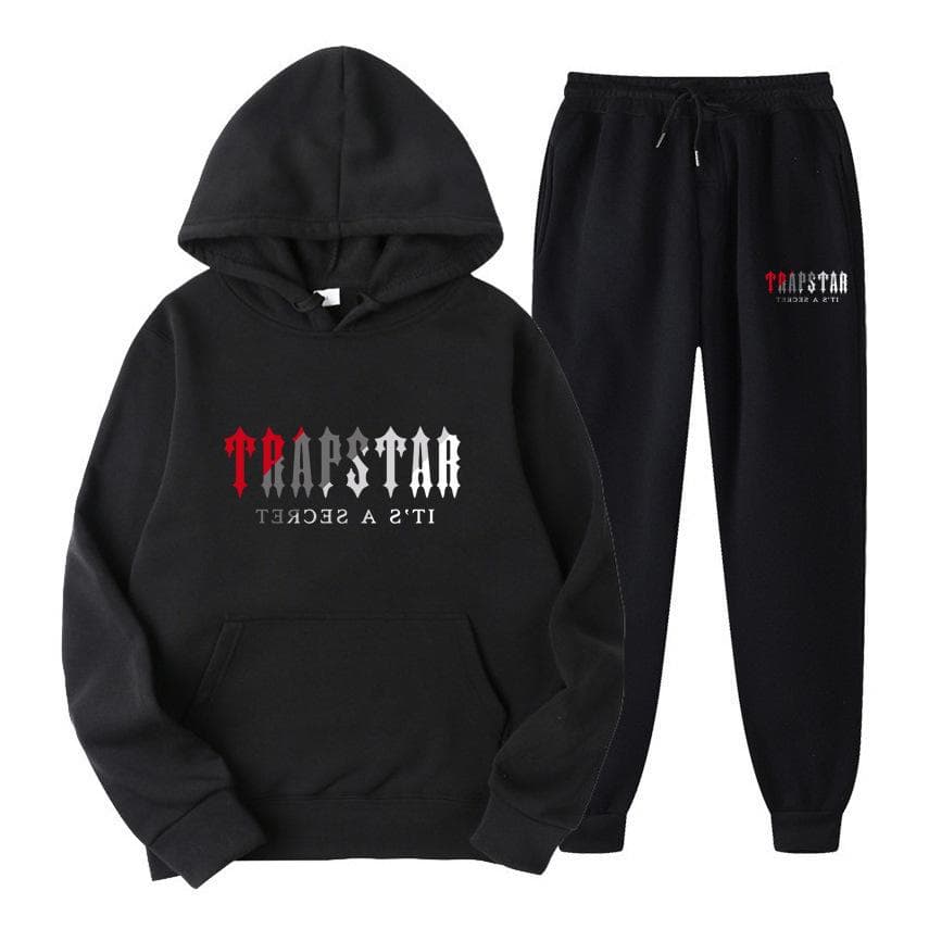 Conjunto de Moletom Trapstar Tendência Floral Casual Peça Superior cm preto