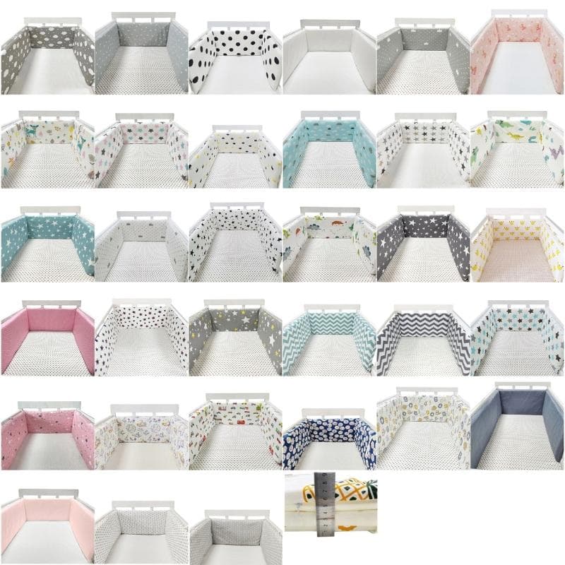 Protetor de Cama de Algodão Macio e Confortável para Bebê, Almofada Acolchoada Respirável para Segurança Infantil e Conforto Diário no Quarto do