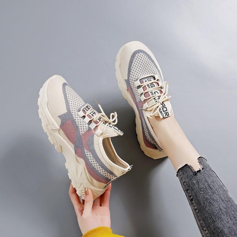 Sapatos Esportivos Casuais Femininos Respiráveis - Tênis de Malha Leves de Cano Baixo para Corrida, Fitness e Caminhada, Conforto para Todas as
