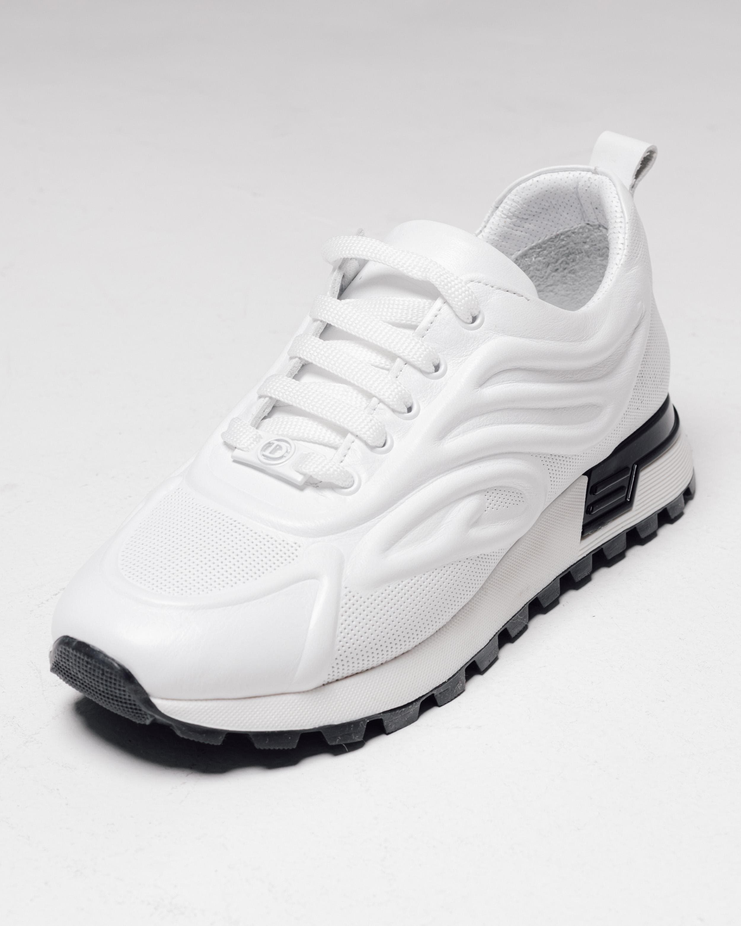 Tênis feminino Krula 2186003 36 branco couro cm prata
