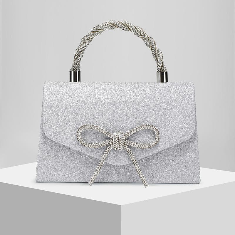 New High-Grade Banquet Clutch Bag Versatile Diamond Bow Chain Crossbody Evening Dress Purse ouro