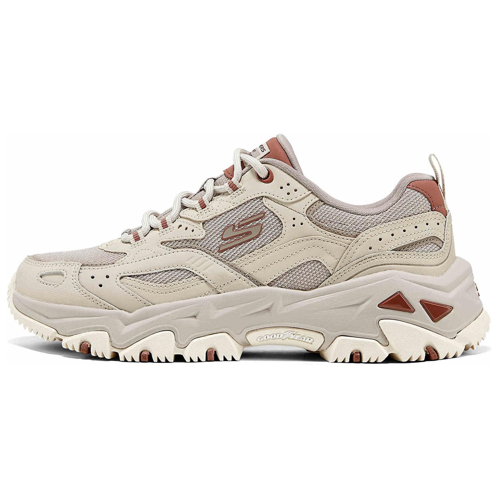 Skechers DLites Hiker Confortável Versátil Durável Tênis Baixo Estilo Pai Feminino Cinza Marrom 180134-TPMT cm