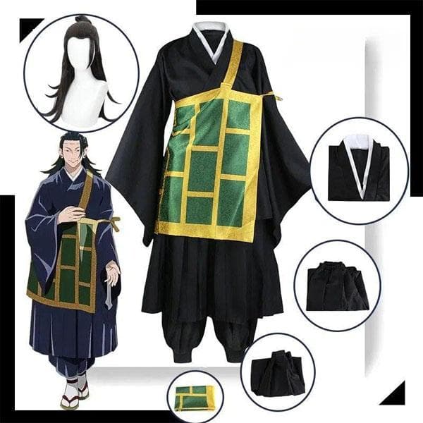 Jujutsu Kaisen Geto Suguru Fantasia Cosplay Kimono Preto Uniforme Escolar com Tachas Fantasia de Halloween para Mulheres e Homens cm