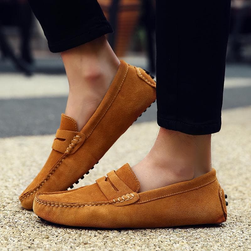 Mocassins masculinos, mocassins, calçados para dirigir cm cinzento