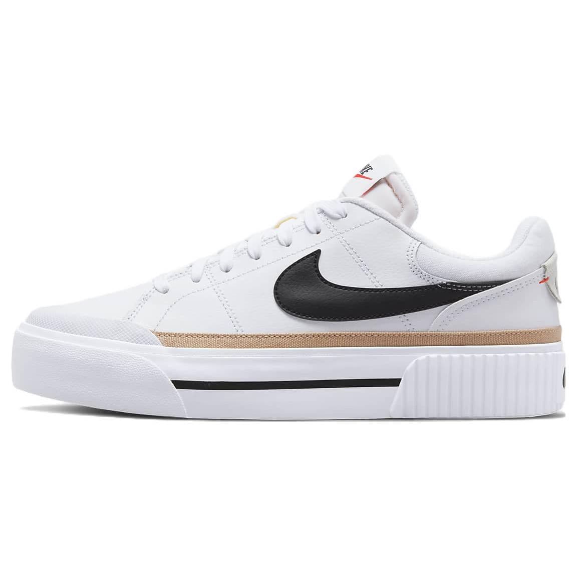 Tênis Feminino Nike Court Legacy Lift Branco Cânhamo Laranja Team Preto DM7590-100 cm