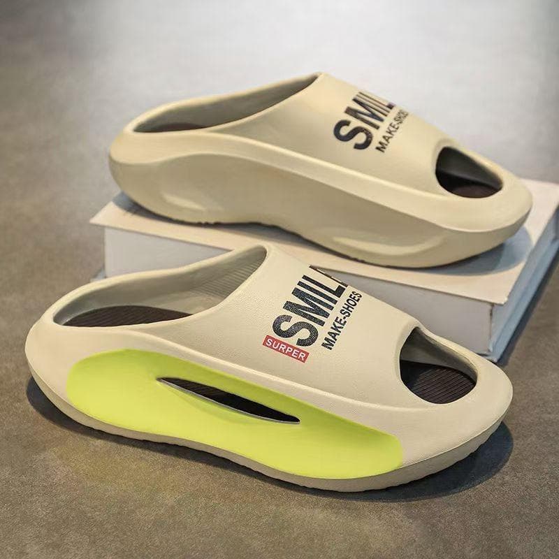 Novos chinelos de verão Eva masculinos plataforma antiderrapante sandálias sapatos de praia cm marfim