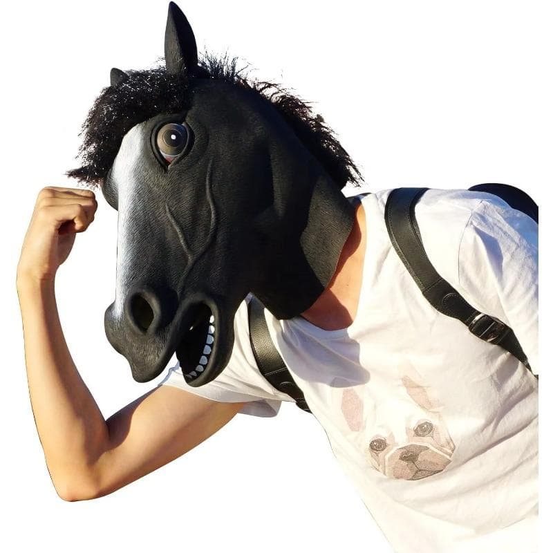 Máscara de Cavalo Fantasia de Festa Cabeça de Cavalo máscaras para adultos Homens Baile de Máscaras