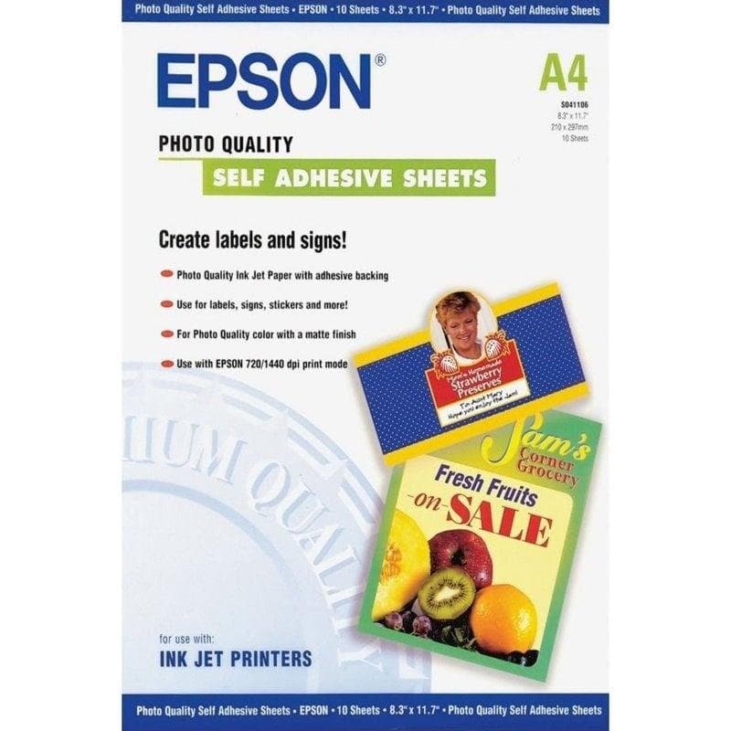 Papel Autoadesivo Especial A4 Epson 10 Unidades