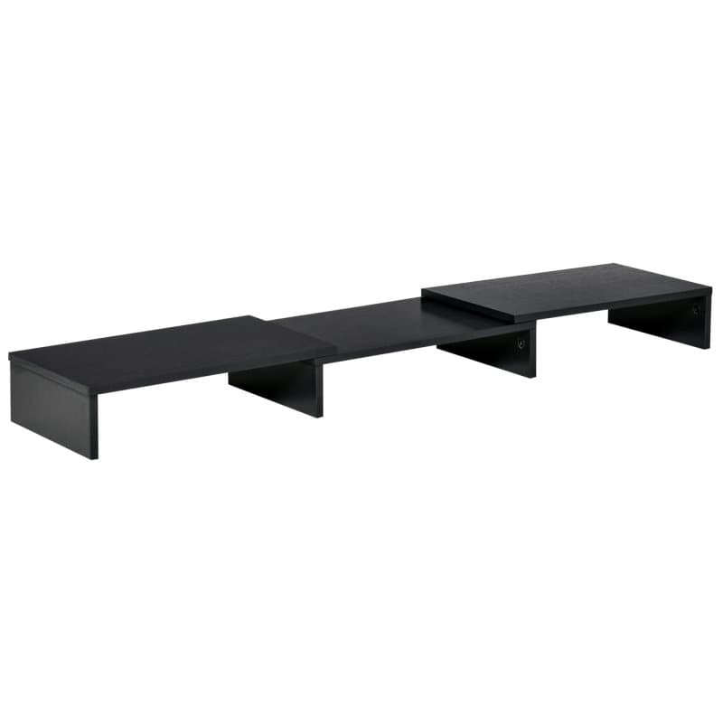 Vinsetto Suporte Elevador Ajustável para 2 Monitores 80-117 x 23.5 x 10 cm Madeira Preta