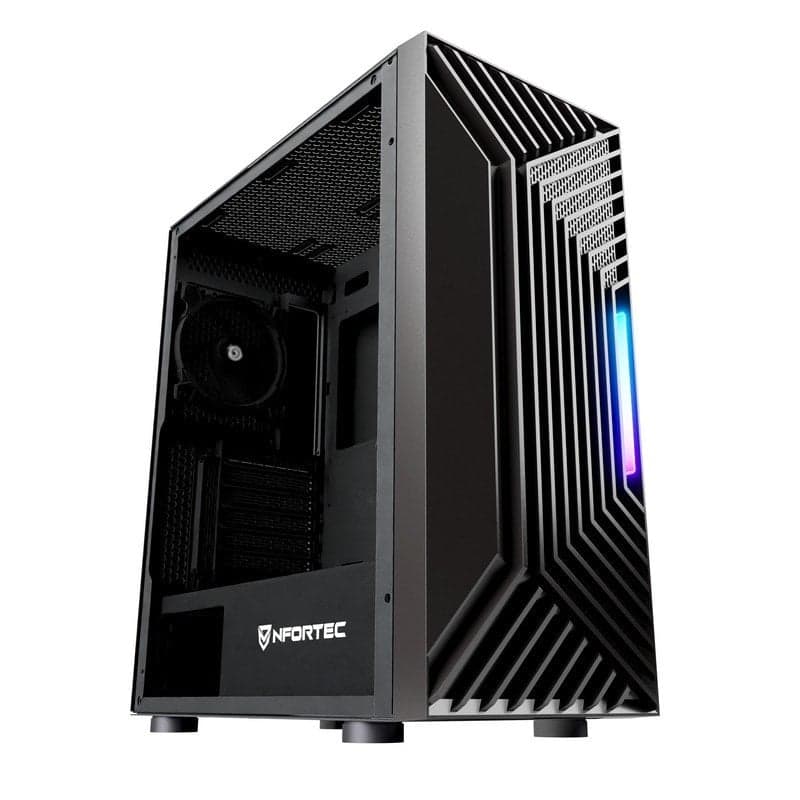 Nfortec Nervia Black ARGB Vidro Temperado USB 3.0 Preta