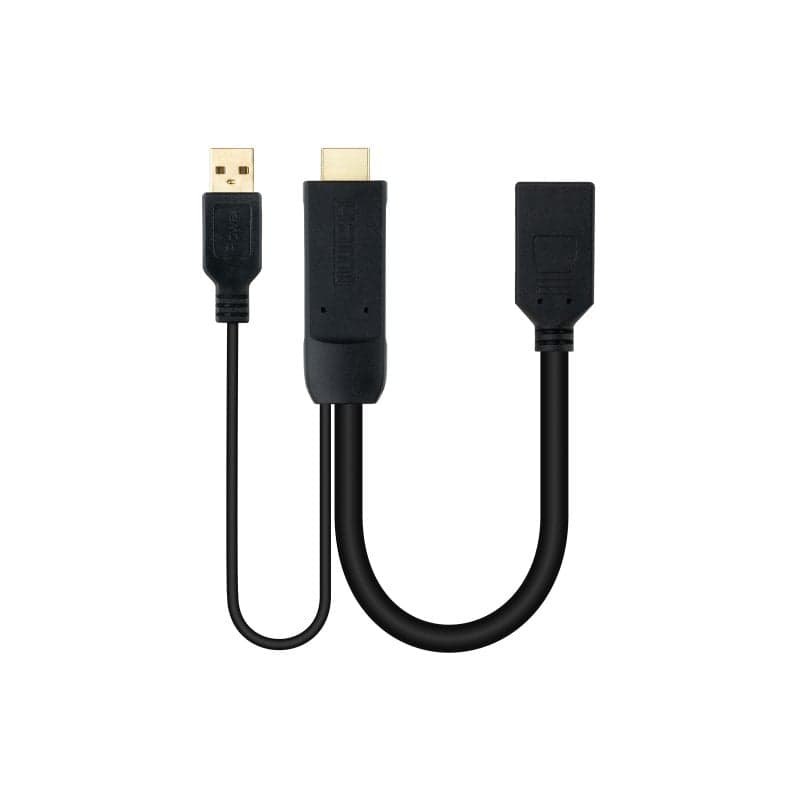 Nanocable Conversor HDMI 2.0 para DisplayPort V1.2 Preto 20cm