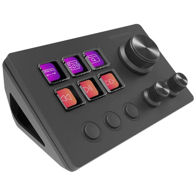 Mars Gaming MSD-TWO Control Deck Compacto com 6 Teclas LCD Personalizáveis e 3 Rodas para Windows/MacOS Preto