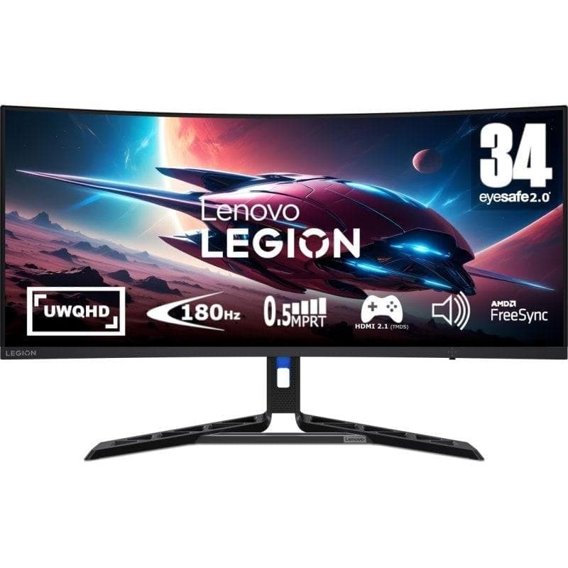 Monitor Lenovo Legion R34w-30 34" WQHD 180Hz VA Curvo FreeSync Premium 0,5ms Altifalantes