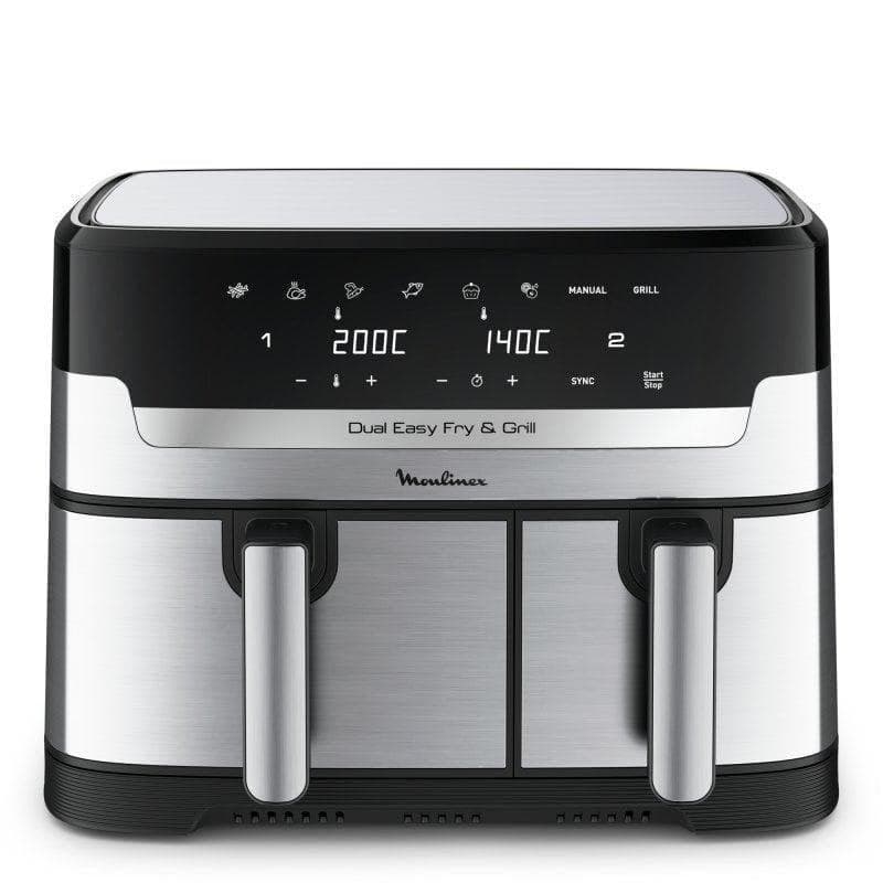 Fritadeira de Ar Moulinex Dual Easy Fry EZ905D20 8,3L 2450W Dupla Cuba LCD