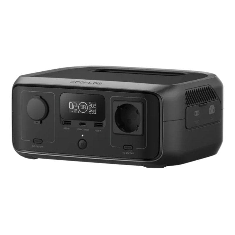 Estação de energia EcoFlow River 3 245Wh 1 porta AC 2 USB-A 1 USB-C Bateria LiFePO4 UPS LCD Compatível solar