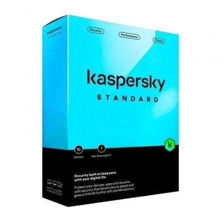 Kaspersky Standard Antivirus 1 Licença 10 Dispositivos Suporte Físico e Otimização PC