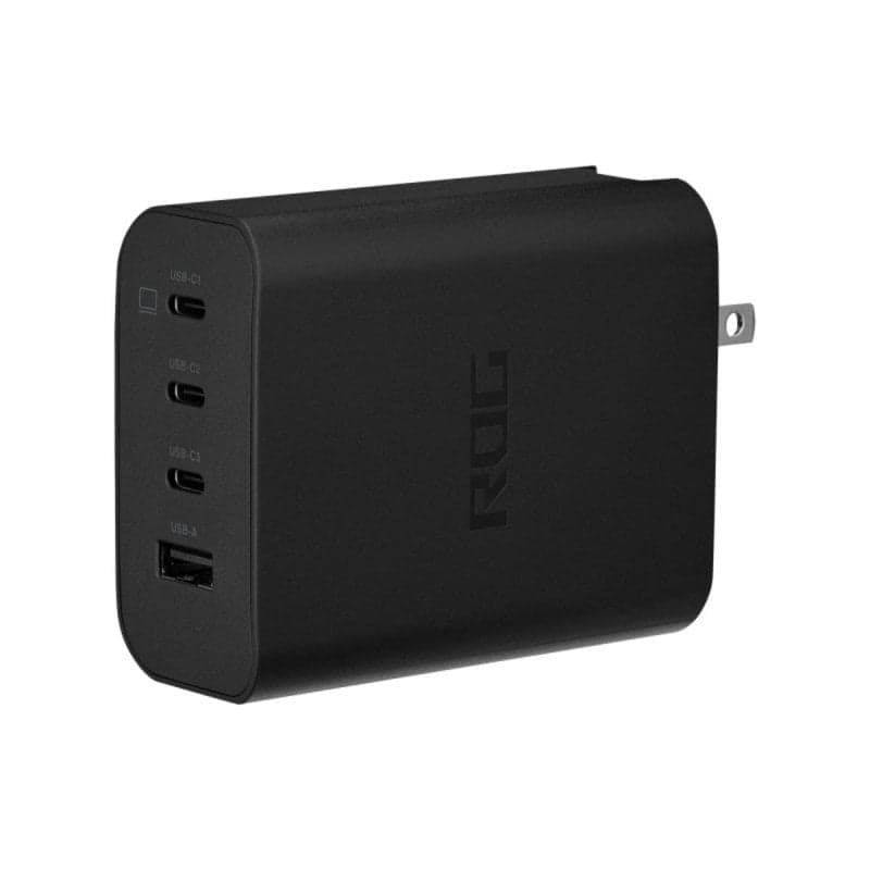 ASUS ROG Carregador GaN USB-C 140W com 3 Portas, Carga Rápida PPS e Quick Charge Preto