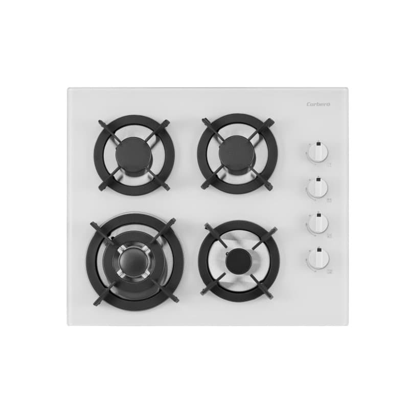 Placa a gás Corbero CPCGY2314W Integrada 60 cm 4 zonas Wok Branca
