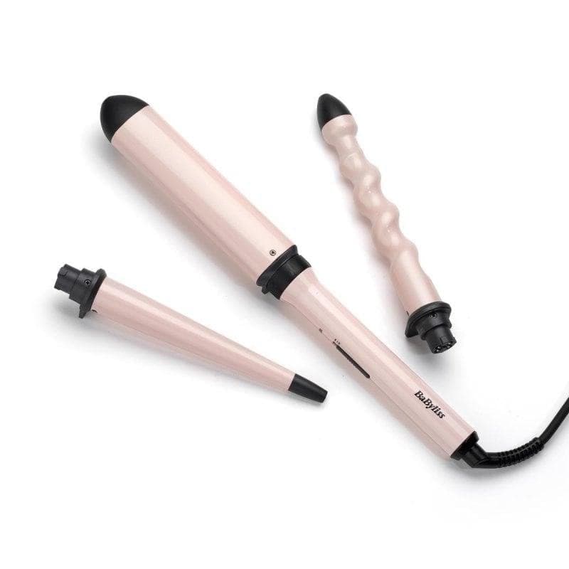 Enrolador de Cabelo BaByliss Curl & Wave Trio Cerâmico 180°C-210°C 2 Configurações 3 Cabeças Rosa