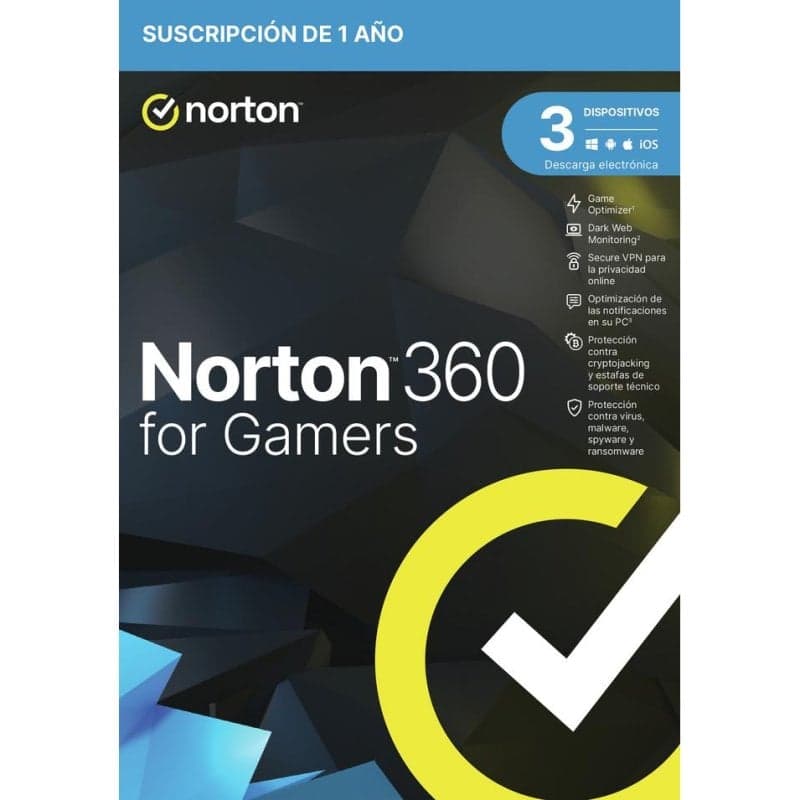 Software de Segurança Norton 360 for Gamers Otimização PC 1 Licença 3 Dispositivos