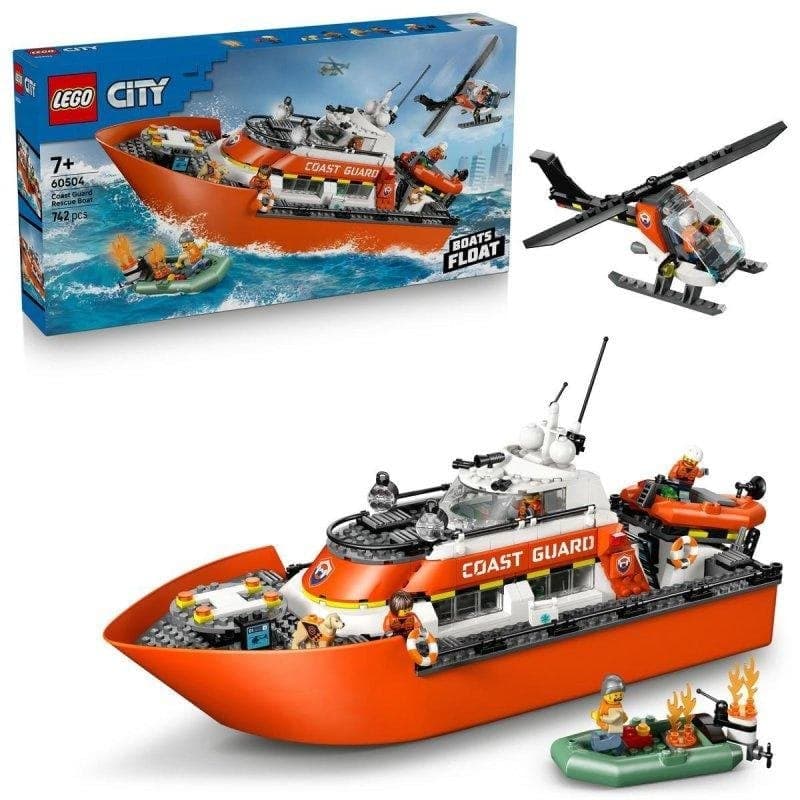 Conjunto de Construção LEGO 60504 City Barco e Helicóptero de Resgate Flutuantes
