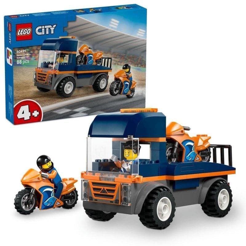 Set de Construção LEGO 60491 City Camião Plataforma 2 Motos 2 Minifiguras