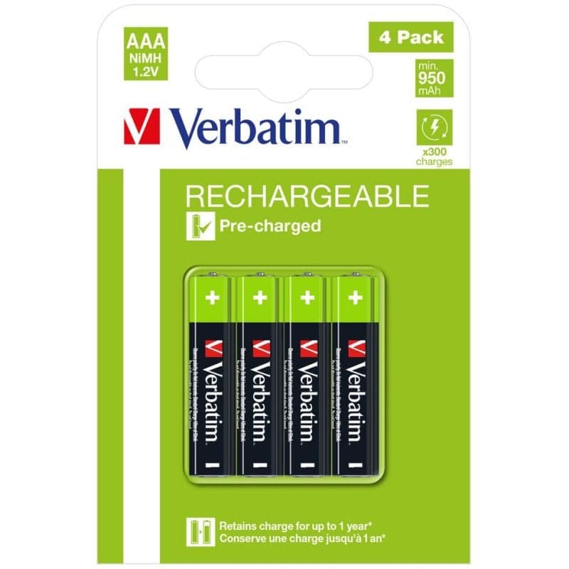 Pilha Recarregável AAA Verbatim 49514 NiMH 1,2 V 950 mAh 4 unidades