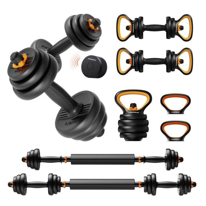 Kit Fed Halteres Conectados V2 10 kg Barra e Pesos Russos