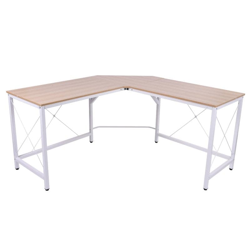 HomCom Mesa de Esquina para Escritório 150x150x76cm Branca