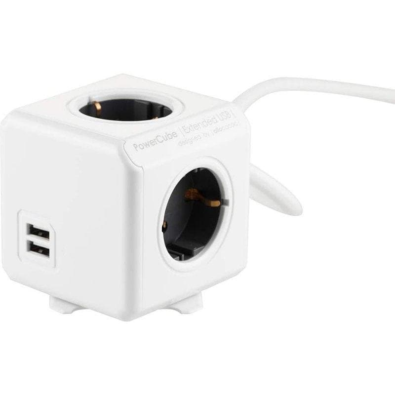 Régua de tomadas PowerCube Extended USB 4 Tomadas 2 USB-A 3m com suporte