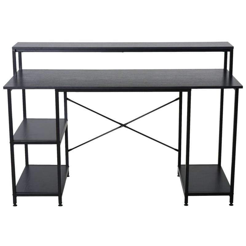Homcom Mesa de Escritório com Estantes 140x60x93cm Preto
