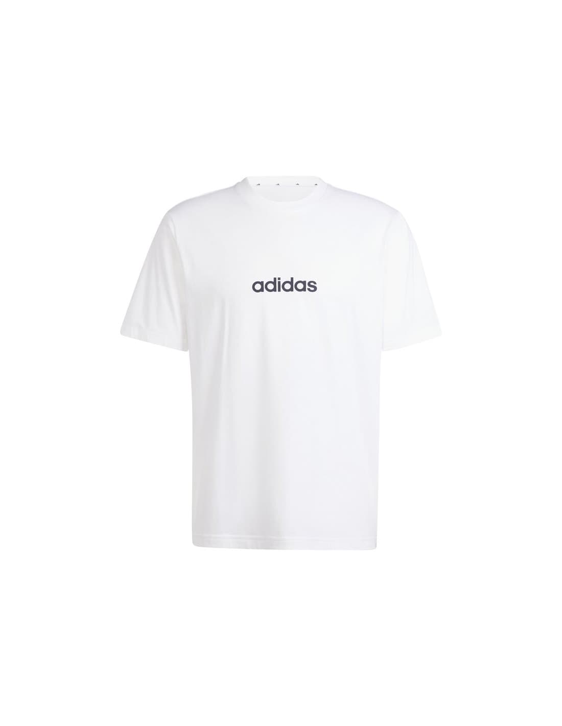 Camiseta adidas Linerar Single Homem Branco/Preto