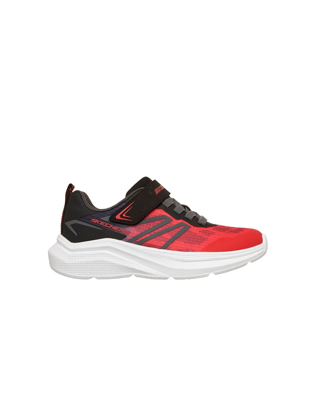 Sapatilhas Infantil Skechers Microspec Velocity em tecido sintético verde limão e azul.