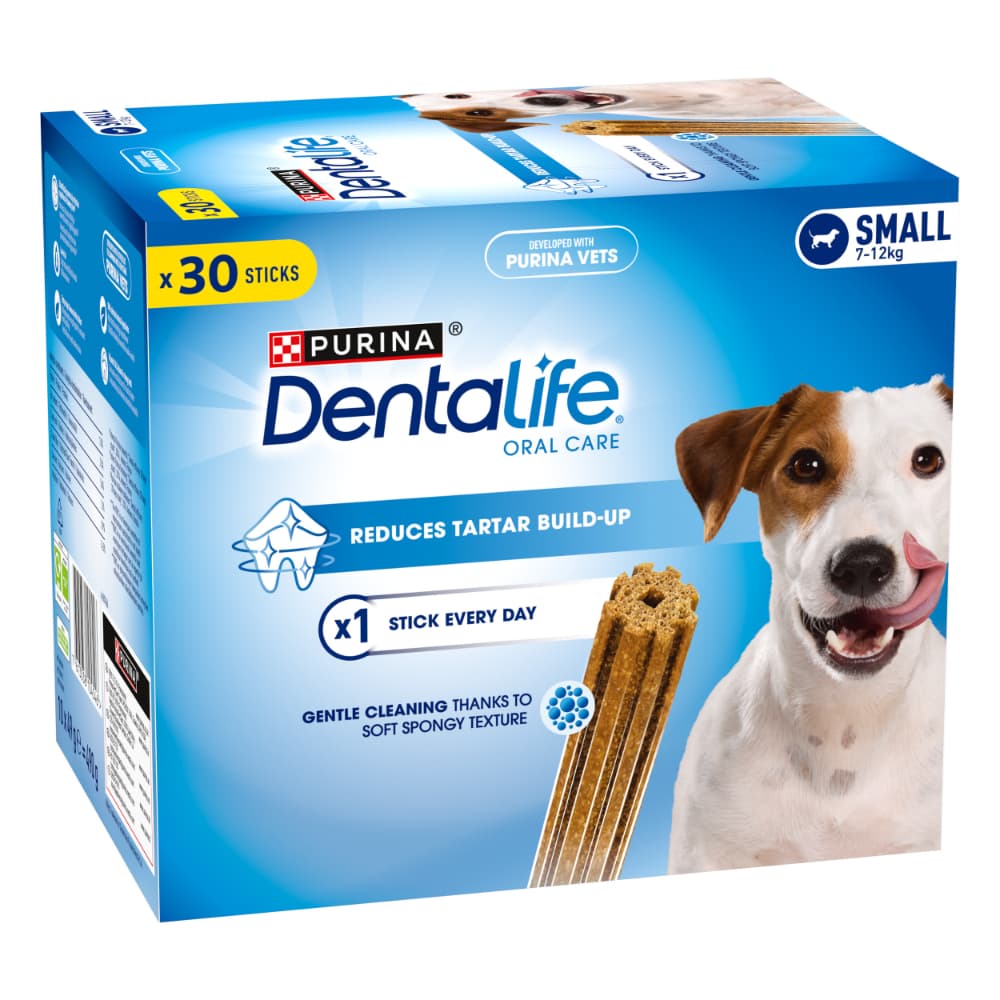 PURINA Dentalife snacks para cães de porte pequeno (7 kg-12 kg) - 30 barritas (10 x 49 g)