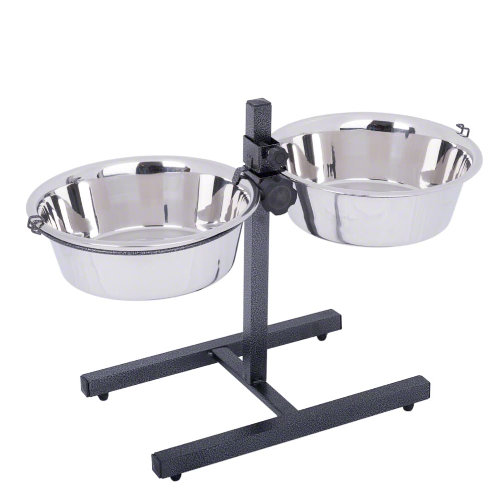Suporte ajustável com 2 tigelas inox incluídas - 2 x 1,8 litros
