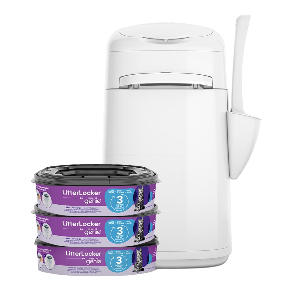 LitterLocker® by Litter Genie caixote para areia de gatos - Pack económico: LitterLocker® + 3 cartuchos