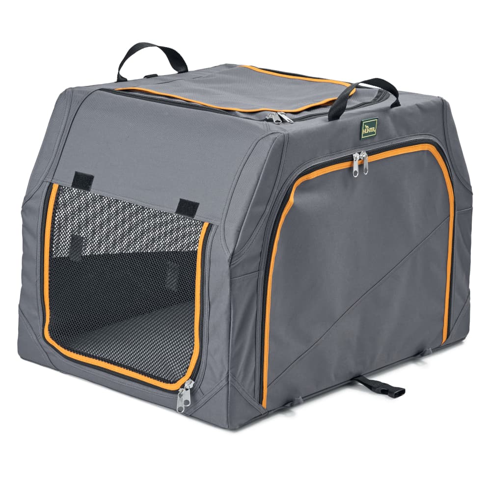 HUNTER Caixa de transporte dobrável para cães com estrutura em alumínio - Tamanho XL: C 106 x L 71 x A 69 cm