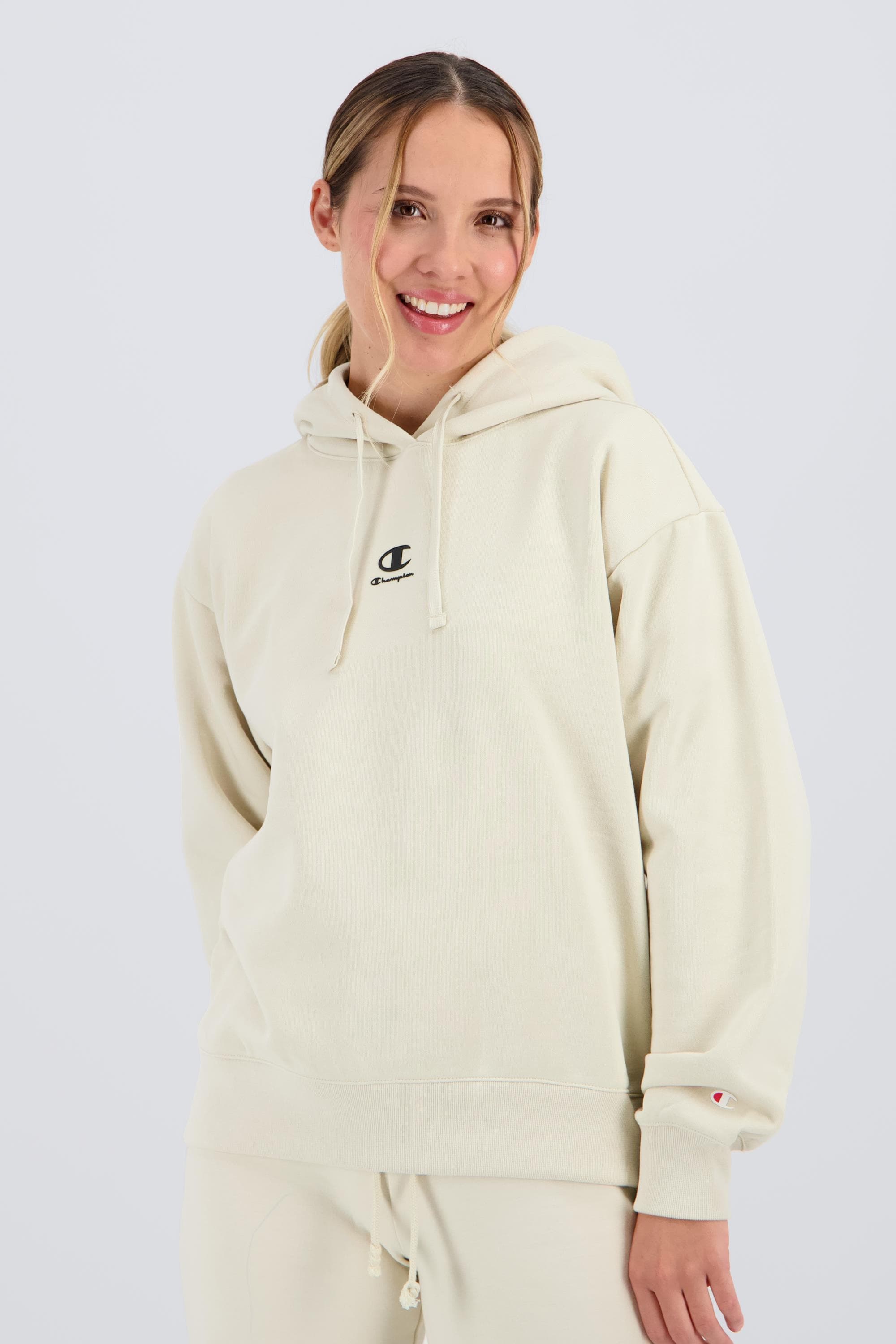 Sweatshirt Capuz Champion - Bege - Mulher tamanho XS
