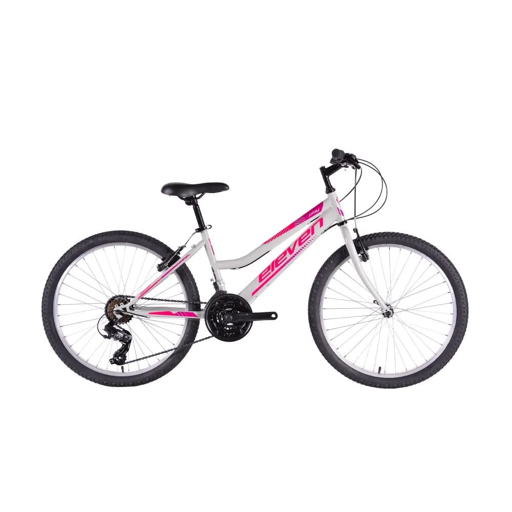 Bicicleta Eleven Play 24 Polegadas Cinzento/rosa Dos 9 Aos 12 Anos (1,30/1,50 Cm) - Confortável e segura, a bicicleta Eleven Play de 24 polegadas