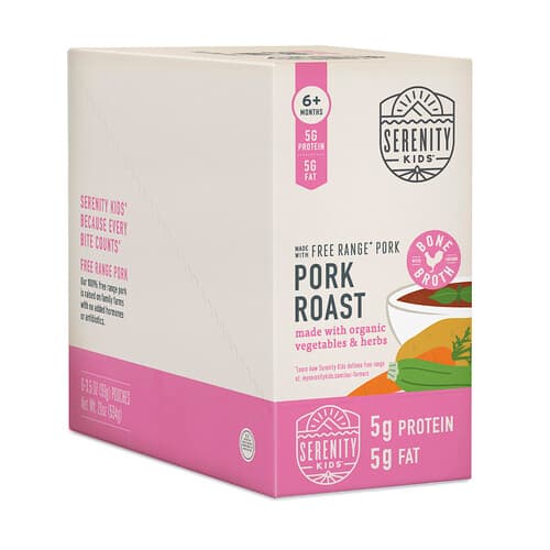 Serenity Kids, Pork Roast, Made with Organic Vegetable & Herbs, 6+ Months, 6 Pouches, 3.5 oz (99 g) Each