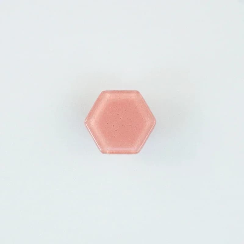 Botão de móveis de vidro hexagonal rosa