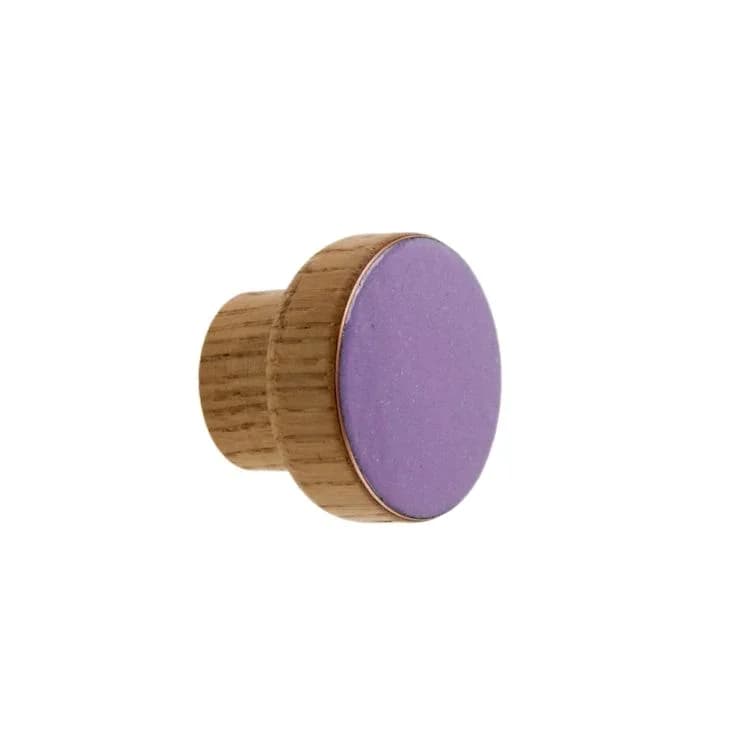 Puxador para móveis Simples, Madeira, Esmaltado, Violeta, Óleo, Incolor, Semi-fosco