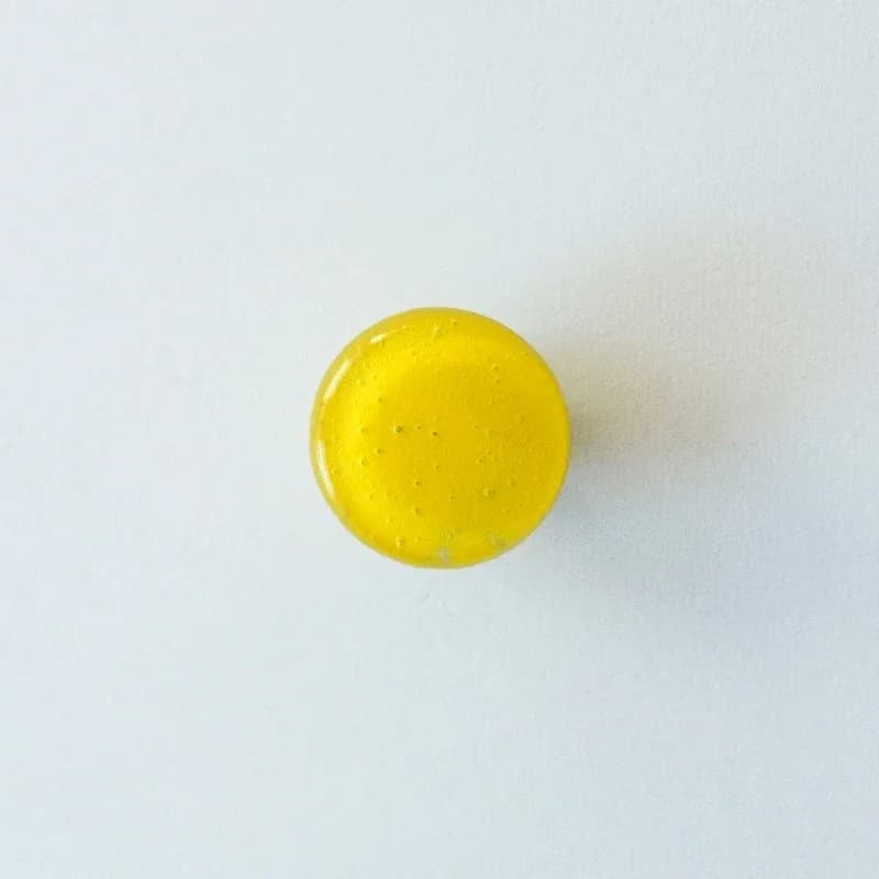 Puxador para móveis, redondo, vidro, amarelo
