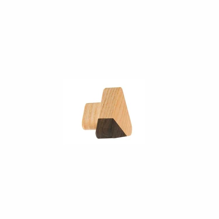 Puxador para móveis apenas dois triangular de madeira marrom claro - óleo semi-fosco incolor