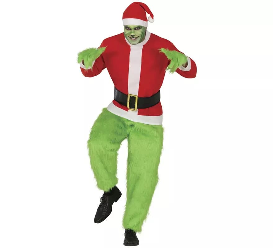 Fato de elfo de Natal verde e rabugento para homem