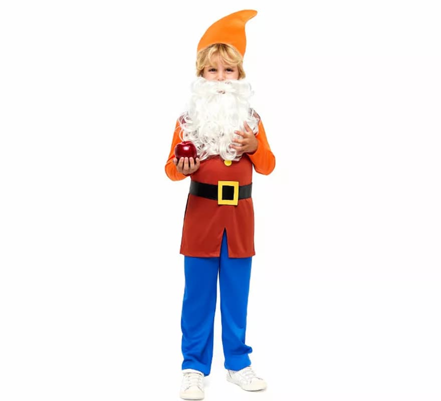Fato de Anão Branco Neve Marrom para Meninos